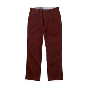 Cremieux Pants Mens 32 Raisin Red Cotton Madison Flat Front Chino Casual